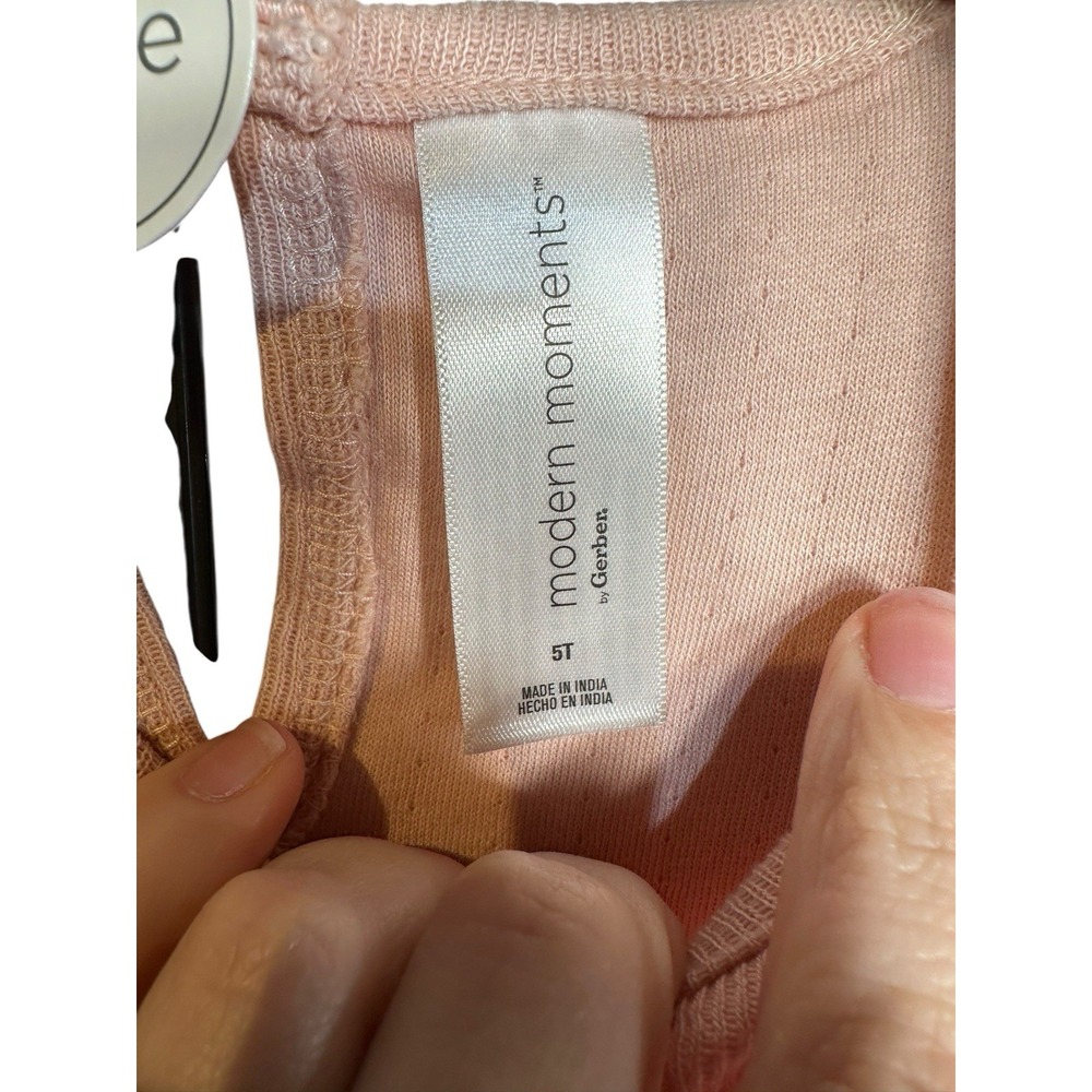 gerber modern moments toddler girls pink summer outfit size 5T tank top shorts - Picture 2 of 5